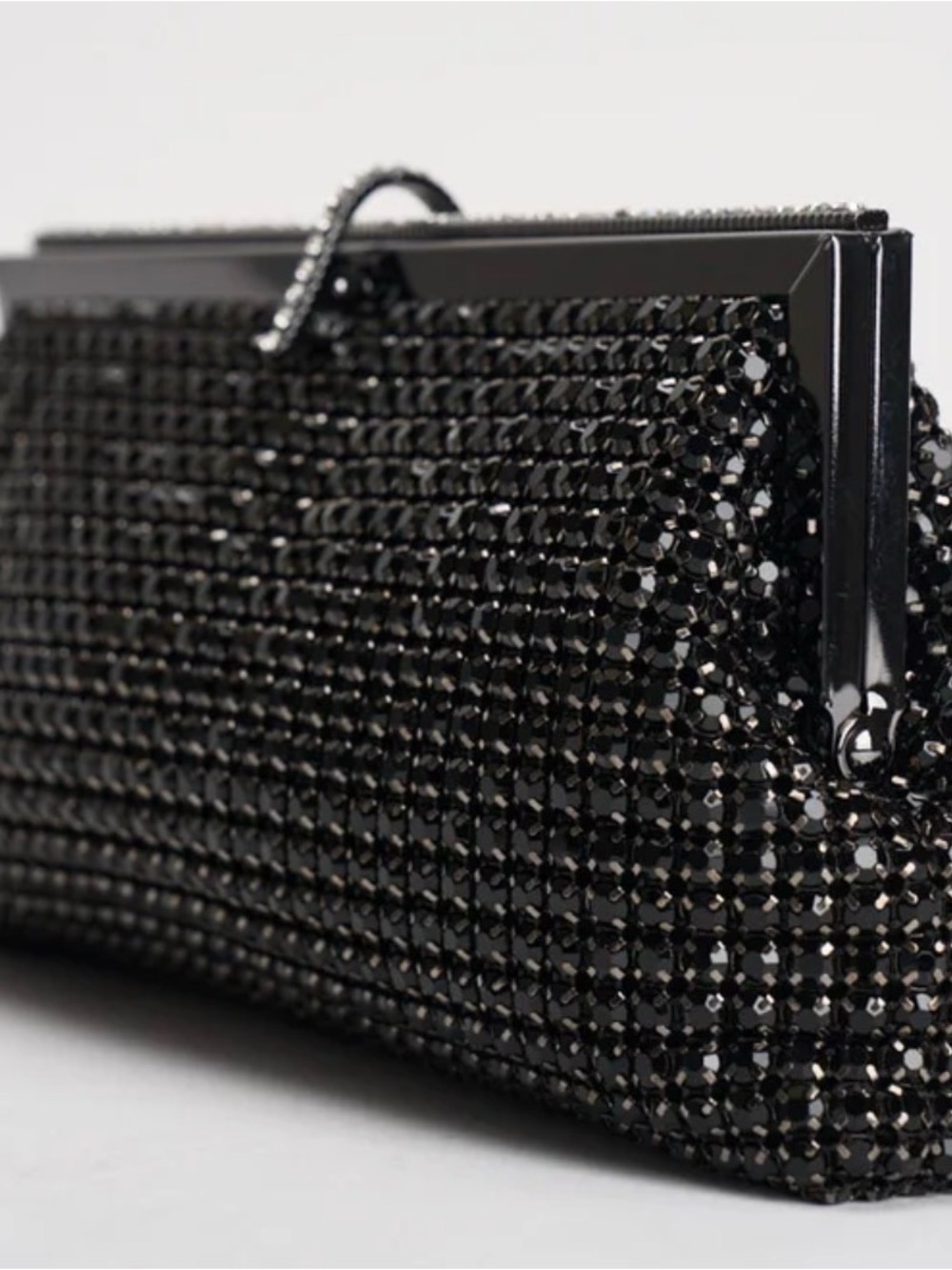 Black Crystal Fringe Evening Clutch - Women Bags